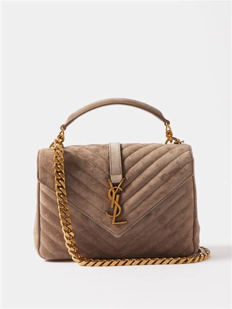 ysl suede handbag|YSL shoulder bag beige.